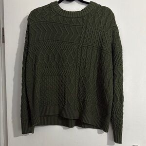 Men's Green Cable Knit Sweater